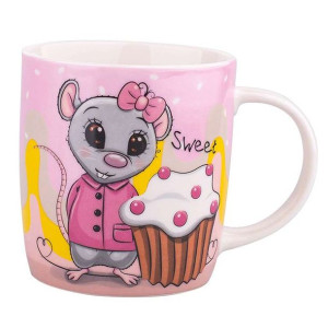 Kubek porcelanowy dla dzieci Myszka, dekoracja C 300 ml