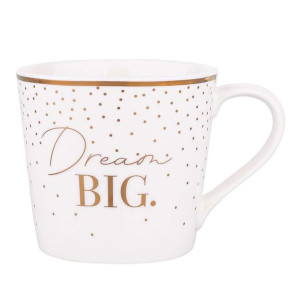 Kubek do kawy i herbaty porcelanowy wysoki Dream Big 350 ml