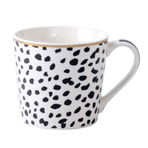Kubek porcelanowy wysoki 350 ml, dekoracja Modern Black III