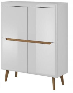 Komoda 107 Biały POŁYSK SKANDYNAWSKI system NORTO