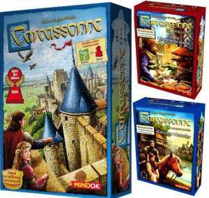 5w1 GRA CARCASSONNE box +Opat +Rzeka +2 DODATKI PL