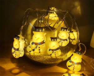 Lampki Led Na Baterie Bałwanki 10szt