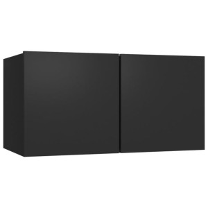 Szafka wisząca pod TV, czarna, 60x30x30 cm