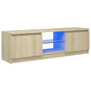 Szafka pod TV z oświetleniem LED, dąb sonoma, 120x30x35,5 cm