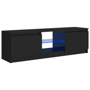 Szafka pod TV z oświetleniem LED, czarny połysk, 120x30x35,5 cm