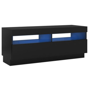 Szafka pod TV z oświetleniem LED, czarna, 100x35x40 cm