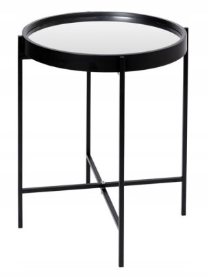 Stolik Metalowy Kawowy Nocny Lustrzany Blat Loft