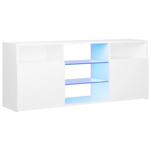 Szafka TV z oświetleniem LED, biała, 120x30x50 cm