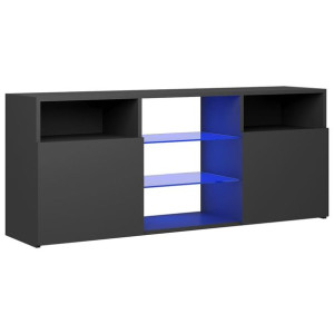 Szafka TV z oświetleniem LED, szara, 120x30x50 cm