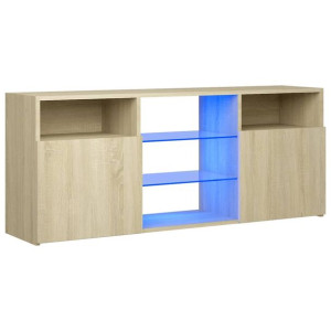 Szafka TV z oświetleniem LED, dąb sonoma, 120x30x50 cm