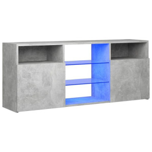 Szafka TV z oświetleniem LED, szarość betonu, 120x30x50 cm