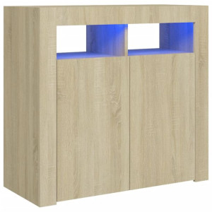 Szafka z oświetleniem LED, dąb sonoma, 80x35x75 cm