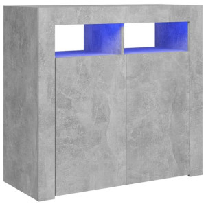 Szafka z oświetleniem LED, szarość betonu, 80 x 35 x 75 cm