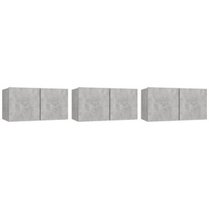 Szafki wiszące pod TV 3 szt., szarość betonu, 60x30x30 cm