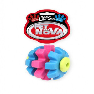 Pet Nova Dog Piłka superdental kolorowa aromat wołowiny 7cm