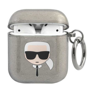 Etui Karl Lagerfeld KLA2UKHGK Apple AirPods cover czarny/black Glitter Karl