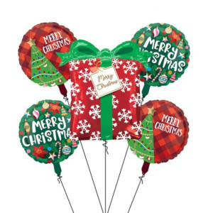 Balony Świąteczne Zestaw Prezent 5szt