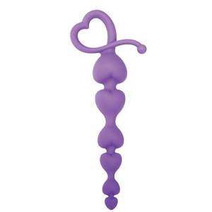 Silikonowe dildo analne. Koraliki w kształcie uroczych serduszek.
