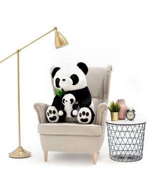Duży Miś Gigant Maskotka pluszowa Panda z dzieckiem 80 cm