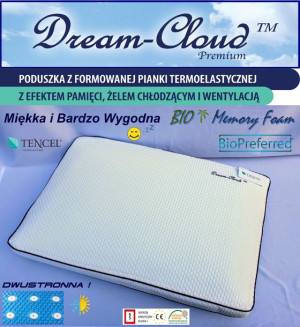 Poduszka Dream-Cloud Premium Bio Chłodząca-Wentylowana 60x40x12cm
