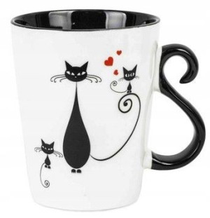 Kubek Gatunkowa Porcelana Kot Kocia Rodzinka 350ml