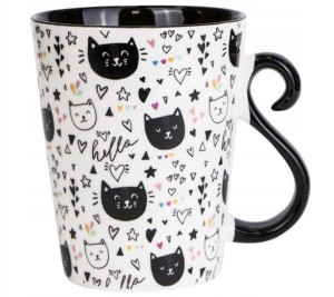 Stylowy Kubek Gatunkowa Porcelana Kot 350ml.