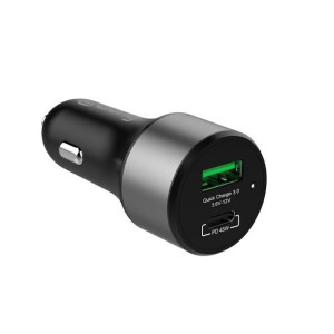 Crong Power Car Charger 63W - Ładowarka samochodowa USB-C PD 45W + USB QC 3