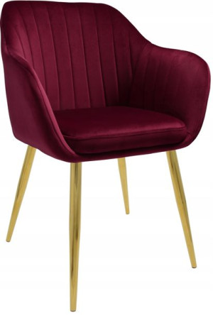 Fotel Dankor Design PIK X bordo WELUR nogi złote