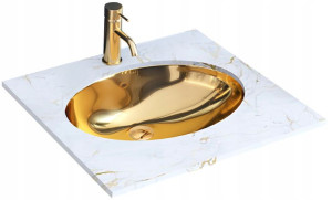 Umywalka Podblatowa Ceramiczna Złota Nel Gold Rea