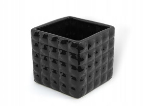 Doniczka osłonka ceramiczna 12,5x14 cm CZARNA