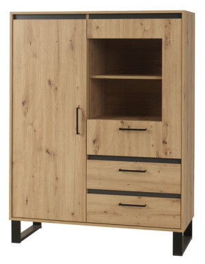 meble VANEDA 06 komoda witryna dąb artisan