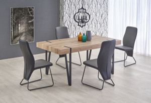 Stół Dąb San Remo/ Czarny Metal Loft Gruby Blat