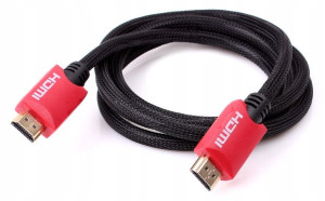 Kabel Hdmi 1,5m Z Oplotem Ochronnym Pozłacany 24k
