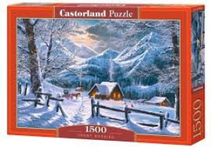 Puzzle 1500 Castor Snowy morning świąteczny ranek