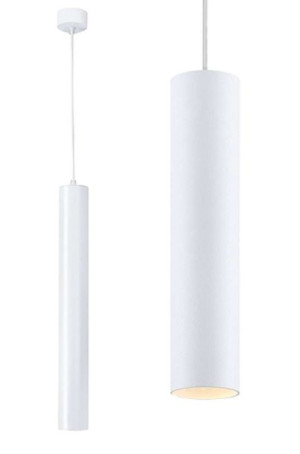Lampa wisząca tuba biała