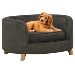 Lumarko Sofa dla psa, ciemnoszara, 69x69x36 cm, pluszowa