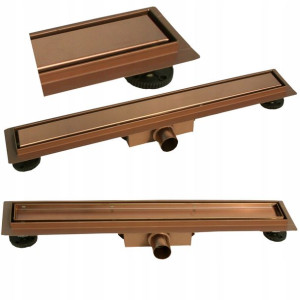 Odpływ Liniowy Niski Syfon 70 Cm Miedziany 2w1 Pro
