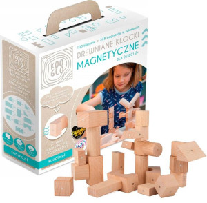 Polskie Klocki Magnetyczne Drewniane KOOGLO, 100 el.