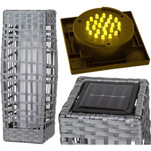 Lampa solarna kokon delux 17,5x17,5x48cm szara