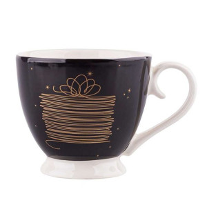 Filiżanka porcelanowa Golden Christmas czarna 350 ml