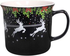 Kubek porcelana  Merry Christmas  czarny 350 ml