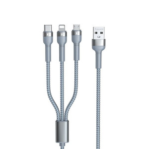 Remax Kabel Jany RC-124th 3w1 USB na Typ C, Lightning, micro USB 3,1A 1,2 m