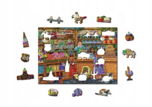 Drewniane Puzzle z figurkami - Kwieciarnia rozm. M