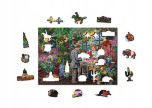 Drewniane Puzzle z figurkami - Kwieciarnia rozm. M