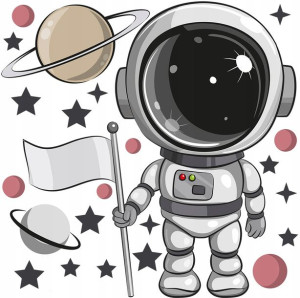 XXL DUŻA Naklejka na ścianę ASTRONAUTA 115x114