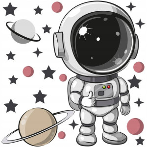 XXL DUŻA Naklejka na ścianę ASTRONAUTA 115x109