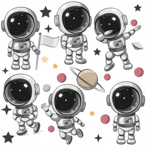 XXL DUŻA Naklejka na ścianę ASTRONAUTA 131x115
