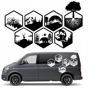 Naklejki Na Samochód Camper Hexagon 44x50cm 7szt