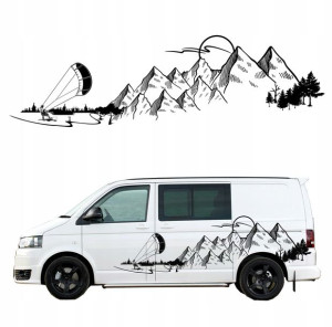 NAKLEJKA NA BOK SAMOCHODU kitesurfer góry 58x200