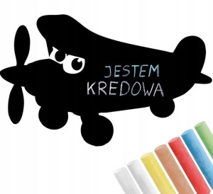 FOLIA Kredowa Tablicowa na ścianę SAMOLOT 58x93